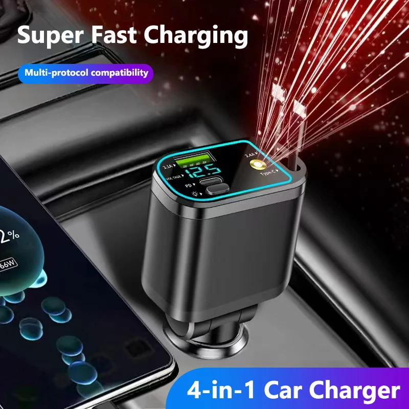 Cargador Multifuncional para Carro con Proyector Láser
