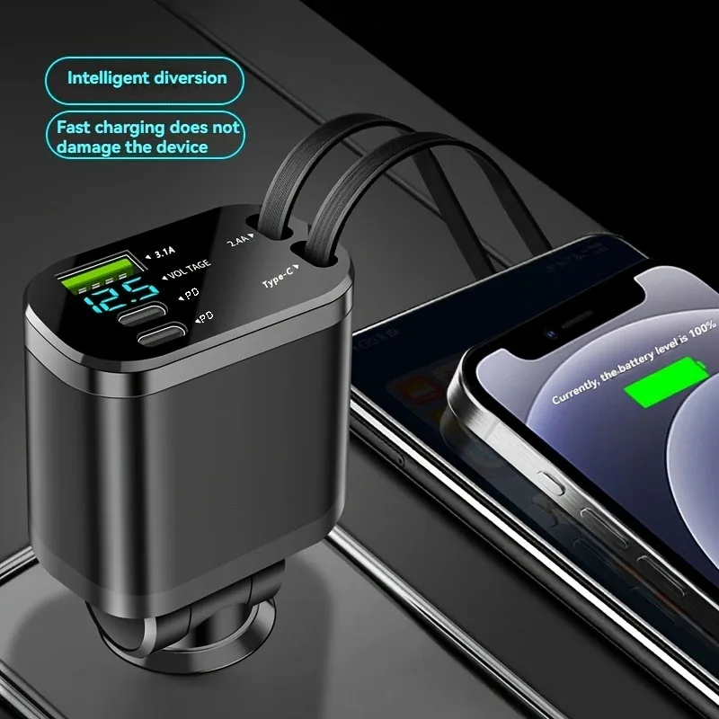 Cargador Multifuncional para Carro con Proyector Láser